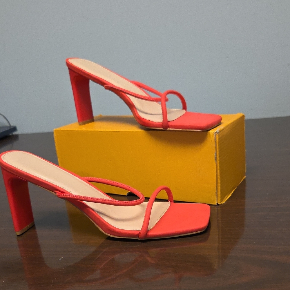 Chic Orange Strappy Heels